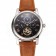 Patek Philippe Grand Complications Day Date Tourbillon Black Dial Rose Gold Numerals Stainless Steel Case Brown Suede Leather Strap 1453815