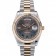 Rolex Swiss DayDate Gold Stainless Steel Ribbed Bezel Grey Dial 41909