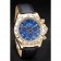 Rolex Daytona Gold Case Blue Dial Black Leather Strap