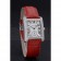 Cartier Tank MC Stainless Steel Diamond Case White Dial Red Leather Strap  622173