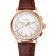 Swiss Patek Philippe Split Seconds Chronograph White Dial Rose Gold Case Brown Leather Strap