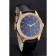 Swiss Patek Philippe Grand Complications Perpetual Calendar Blue Dial Gold Case Diamond Bezel Black Leather Strap