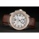 Cartier Calibre White Dial Diamonds Two Tone Case Brown Leather Bracelet