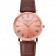 Patek Philippe Calatrava Rose Gold Dial Roman Numerals Ribbed Bezel Rose Gold Case Brown Leather Strap