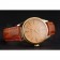 Swiss Rolex Cellini Gold Dial Roman Numerals Gold Case Light Brown Leather Strap