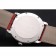 Cartier Ronde Louis Cartier White Dial Stainless Steel Case Diamond Bezel Red Leather Strap