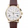 Montblanc Chronograph White Dial Brown Leather Bracelet Gold Case 1454113