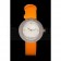 Hermes Classic MOP Dial Orange Leather Bracelet 801390