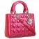Dior Small  Lady Cannage Bag Patent Leather Fuchsia