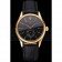 Swiss Rolex Cellini Black Dial Gold Case Black Leather Strap