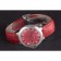 Cartier Ballon Bleu Silver Bezel with Red Dial and Red Leather Band   621556
