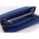 Prada Vernice Saffiano Leather Zip Around Dark Blue Wallet