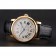 Swiss Cartier Rotonde Annual Calendar White Dial Gold Case Black Leather Strap