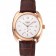 Hermes Dressage White Dial Rose Gold Case Brown Leather Strap