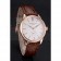 Patek Philippe Calatrava White Dial Rose Gold Case Brown Leather Strap
