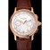 Swiss Patek Philippe Split Seconds Chronograph White Dial Rose Gold Case Brown Leather Strap