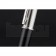 Cartier Silver Rimmed Silver Wave Pattern Upper Body Black Ballpoint Pen  622768