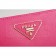 Prada Vernice Saffiano Leather Zip Around Rose Wallet