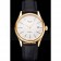 Swiss Rolex Cellini Date White Dial Gold Case Black Leather Strap