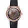 Swiss Hermes Arceau Skeleton Black Dial Brown Hands Rose Gold Case Black Leather Strap