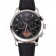 Patek Philippe Chronograph Black Guilloche Dial Stainless Steel Case Black Leather Strap