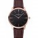 Swiss Vacheron Constantin Patrimony Grand Taille Black Dial Rose Gold Case Brown Leather Bracelet  1454169
