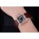 Swiss Cartier Santos Black Dial Diamonds Case Brown Leather Bracelet  622550