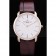 Vacheron Constantin Patrimony White Dial Rose Gold Case Rich Maroon Leather Bracelet