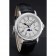 Patek Philippe Perpetual Calendar Retrograde Date White Dial Engraved Silver Case Black Leather Bracelet 1454147