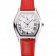 Cartier Tortue Perpetual Calendar White Dial Stainless Steel Case Red Leather Strap