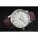 Swiss Vacheron Constantin Patrimony White Dial Silver Case Brown Leather Bracelet 1454158