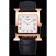 Hermes Heure H White Dial Gold Case Black Leather Strap