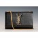Saint Laurent Medium Monogram Satchel Grained Leather Black