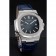 Patek Philippe Nautilus Blue Dial Brushed Stainless Steel Case Blue Leather Strap