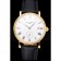 Swiss Patek Philippe Calatrava White Dial Gold Case Fluted Bezel Black Leather Strap