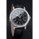 Patek Philippe Perpetual Calendar Retrograde Date Black Dial Engraved Silver Case Black Leather Bracelet 1454146