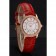 Omega De Ville Prestige Small Seconds White Dial Diamond Bezel Rose Gold Case Red Leather Strap