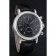 Patek Philippe Grand Complications Black Dial Engraved Silver Case Black Leather Bracelet 1454145