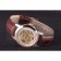 Vacheron Constantin White Skeleton  Watch with Rose Gold Bezel and Brown Leather Strap  621539