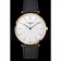 Swiss Longines Grande Classique White Dial Gold Case Black Leather Strap