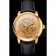 Swiss Patek Philippe Complications Openworked Dial Gold Case Black Leather Strap