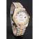 Swiss Rolex Datejust White Dial Roman Numerals Gold Bezel Stainless Steel Case Two Tone Bracelet