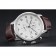 IWC Portugieser Chronograph White Dial Steel Hands And Numerals Steel Case With Diamonds Brown Leather Strap
