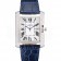 Cartier Tank Anglaise 36mm White Dial Diamonds Steel Case Blue Leather Bracelet