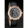 Cartier Calibre Black Dial Gold Case Black Leather Bracelet