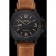 Swiss Panerai Luminor Marina Black Dial Black Case Brown Leather Strap