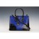 Prada Saffiano Crocodile Leather Black And Blue Bag