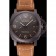 Swiss Panerai Luminor Marina 1950 3 Days Brown Dial Black Case Brown Leather Strap