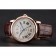 Swiss Cartier Rotonde Annual Calendar White Dial Rose Gold Case Brown Leather Strap