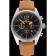 Bell and Ross BR126 Flyback Black Dial Silver Case Gold Numerals Brown Suede Leather Strap